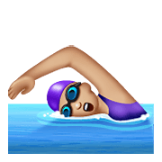 🏊🏼‍♀️ Emoji Mujer Nadando: Tono De Piel Claro Medio en WhatsApp 2.19.352.