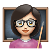 Emoji 👩🏻‍🏫 Professoressa: Carnagione Chiara su WhatsApp 2.19.352.