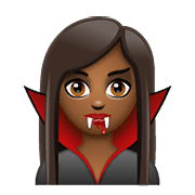🧛🏾‍♀️ Emoji Vampiresa: Tono De Piel Oscuro Medio en WhatsApp 2.19.352.