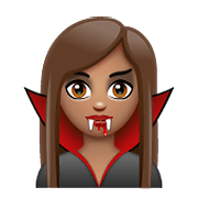 Emoji 🧛🏽‍♀️ Vampira: Carnagione Olivastra su WhatsApp 2.19.352.
