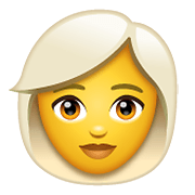 Émoji 👩‍🦳 Femme : Cheveux Blancs sur WhatsApp 2.19.352.