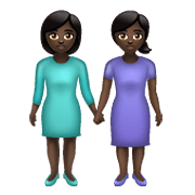 Émoji 👭🏿 Deux Femmes Se Tenant La Main : Peau Foncée sur WhatsApp 2.19.352.
