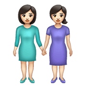 Emoji 👭🏻 Due Donne Che Si Tengono Per Mano: Carnagione Chiara su WhatsApp 2.19.352.