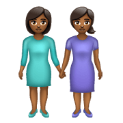 Emoji 👭🏾 Due Donne Che Si Tengono Per Mano: Carnagione Abbastanza Scura su WhatsApp 2.19.352.