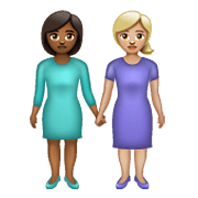 👩🏾‍🤝‍👩🏼 Emoji Duas Mulheres De Mãos Dadas: Pele Morena Escura E Pele Morena Clara na WhatsApp 2.19.352.