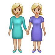 👭🏼 Emoji Mujeres De La Mano: Tono De Piel Claro Medio en WhatsApp 2.19.352.