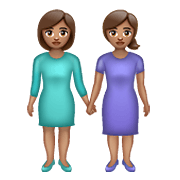 Emoji 👭🏽 Due Donne Che Si Tengono Per Mano: Carnagione Olivastra su WhatsApp 2.19.352.