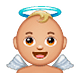 👼🏼 Emoji Bebé ángel: Tono De Piel Claro Medio en WhatsApp 2.19.7.