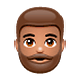 🧔🏽 Emoji Mann: mittlere Hautfarbe, Bart WhatsApp 2.19.7.