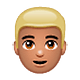 Emoji 👱🏽‍♂️ Uomo Biondo: Carnagione Olivastra su WhatsApp 2.19.7.