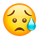 Emoji 😥 Faccina Delusa Ma Sollevata su WhatsApp 2.19.7.
