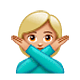 Emoji 🙅🏼 Persona Che Fa Segno Di No: Carnagione Abbastanza Chiara su WhatsApp 2.19.7.