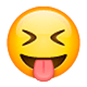 😝 Emoji Gesicht mit herausgestreckter Zunge und zusammengekniffenen Augen WhatsApp 2.19.7.