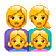 👩‍👩‍👧‍👧 Emoji Familie: Frau, Frau, Mädchen und Mädchen WhatsApp 2.19.7.