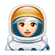 👩🏻‍🚀 Emoji Astronauta Mujer: Tono De Piel Claro en WhatsApp 2.19.7.