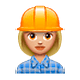 👷🏼‍♀️ Emoji Bauarbeiterin: mittelhelle Hautfarbe WhatsApp 2.19.7.
