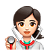 Emoji 👩🏻‍⚕️ Operatrice Sanitaria: Carnagione Chiara su WhatsApp 2.19.7.