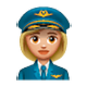 👩🏼‍✈️ Emoji Piloto Mujer: Tono De Piel Claro Medio en WhatsApp 2.19.7.