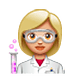 Emoji 👩🏼‍🔬 Scienziata: Carnagione Abbastanza Chiara su WhatsApp 2.19.7.
