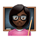 Emoji 👩🏿‍🏫 Professoressa: Carnagione Scura su WhatsApp 2.19.7.