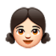 👧🏻 Emoji Mädchen: helle Hautfarbe WhatsApp 2.19.7.