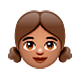 Emoji 👧🏽 Bambina: Carnagione Olivastra su WhatsApp 2.19.7.