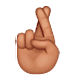 🤞🏽 Emoji Hand mit gekreuzten Fingern: mittlere Hautfarbe WhatsApp 2.19.7.