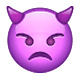 👿 Emoji Cara Enfadada Con Cuernos en WhatsApp 2.19.7.