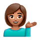 Emoji 💁🏽 Persona Al Punto Informazioni: Carnagione Olivastra su WhatsApp 2.19.7.