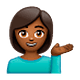 Emoji 💁🏾 Persona Al Punto Informazioni: Carnagione Abbastanza Scura su WhatsApp 2.19.7.
