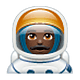 👨🏿‍🚀 Emoji Astronauta Homem: Pele Escura na WhatsApp 2.19.7.