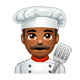 👨🏾‍🍳 Emoji Cozinheiro: Pele Morena Escura na WhatsApp 2.19.7.