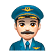 👨🏻‍✈️ Emoji Piloto De Avião Homem: Pele Clara na WhatsApp 2.19.7.