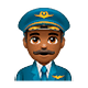 👨🏾‍✈️ Emoji Piloto De Avião Homem: Pele Morena Escura na WhatsApp 2.19.7.