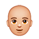 👨🏼‍🦲 Emoji Mann: mittelhelle Hautfarbe, Glatze WhatsApp 2.19.7.