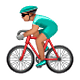 Emoji 🚴🏽‍♂️ Ciclista Uomo: Carnagione Olivastra su WhatsApp 2.19.7.
