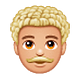 Emoji 👨🏼‍🦱 Uomo: Carnagione Abbastanza Chiara E Capelli Ricci su WhatsApp 2.19.7.