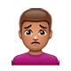 🙍🏽‍♂️ Emoji missmutiger Mann: mittlere Hautfarbe WhatsApp 2.19.7.