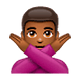 Emoji 🙅🏾‍♂️ Uomo Con Gesto Di Rifiuto: Carnagione Abbastanza Scura su WhatsApp 2.19.7.