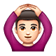 🙆🏻‍♂️ Emoji Mann mit Händen auf dem Kopf: helle Hautfarbe WhatsApp 2.19.7.