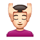 💆🏻‍♂️ Emoji Mann, der eine Kopfmassage bekommt: helle Hautfarbe WhatsApp 2.19.7.