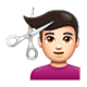 💇🏻‍♂️ Emoji Hombre Cortándose El Pelo: Tono De Piel Claro en WhatsApp 2.19.7.