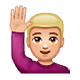 Emoji 🙋🏼‍♂️ Uomo Con Mano Alzata: Carnagione Abbastanza Chiara su WhatsApp 2.19.7.