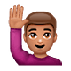 Emoji 🙋🏽‍♂️ Uomo Con Mano Alzata: Carnagione Olivastra su WhatsApp 2.19.7.