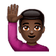 🙋🏿‍♂️ Emoji Mann mit erhobenem Arm: dunkle Hautfarbe WhatsApp 2.19.7.