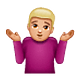 🤷🏼‍♂️ Emoji schulterzuckender Mann: mittelhelle Hautfarbe WhatsApp 2.19.7.