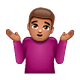 Emoji 🤷🏽‍♂️ Uomo Che Scrolla Le Spalle: Carnagione Olivastra su WhatsApp 2.19.7.