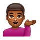 Emoji 💁🏾‍♂️ Uomo Con Suggerimento: Carnagione Abbastanza Scura su WhatsApp 2.19.7.