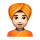 Emoji 👳🏻 Persona Con Turbante: Carnagione Chiara su WhatsApp 2.19.7.