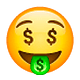 🤑 Emoji Rosto Com Cifrões na WhatsApp 2.19.7.